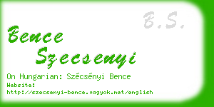 bence szecsenyi business card